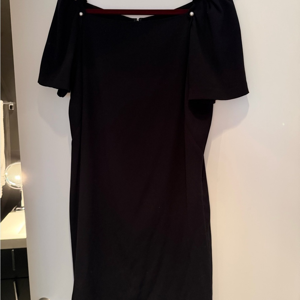 Elegant Navy Dress with Pearls